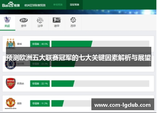预测欧洲五大联赛冠军的七大关键因素解析与展望 预测欧洲五大联赛冠军的七大关键因素解析与展望