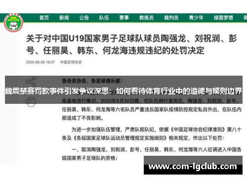 魏震禁赛罚款事件引发争议深思:如何看待体育行业中的道德与规则边界 魏震禁赛罚款事件引发争议深思:如何看待体育行业中的道德与规则边界